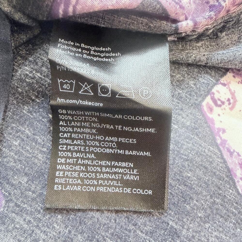 H&M Short Sleeve Black Purple Ancient Greek AOP Shirt Sz XXL Oversized Retro Y2K - Picture 4 of 14